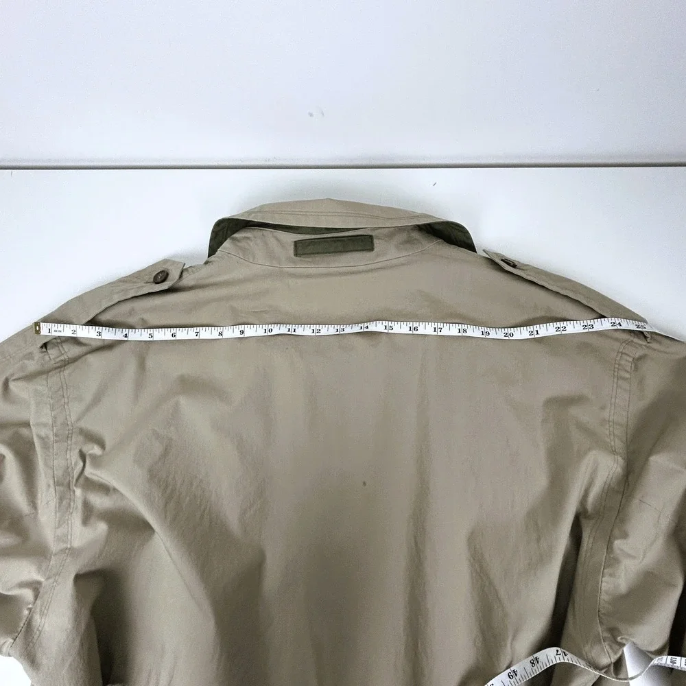 Bugatti Trench‎ Coat Mens 44L Beige Vintage Long Cotton Made in West Germany - Picture 15 of 16